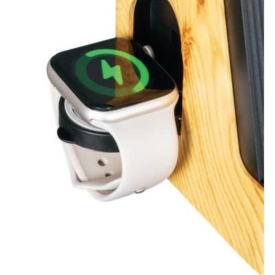 IMMAX LED stolní lampička IDEAL/ Qi nabíjení/ CCT/ 8W/ 800lm/ budík s hodinami/ světlé dřevo/černá