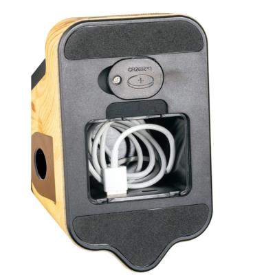 IMMAX LED stolní lampička IDEAL/ Qi nabíjení/ CCT/ 8W/ 800lm/ budík s hodinami/ světlé dřevo/černá