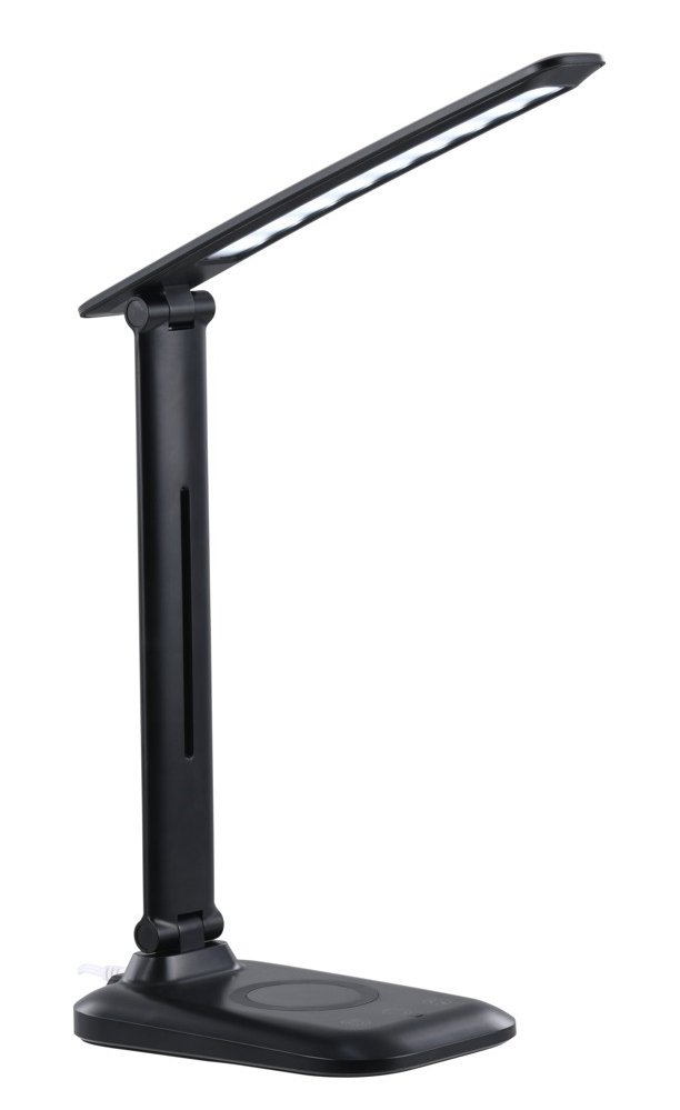 IMMAX LED stolní lampička LUMI/ Qi nabíjení/ 7W/ 300lm/ 12V/2A/ stmívatelná/ černá