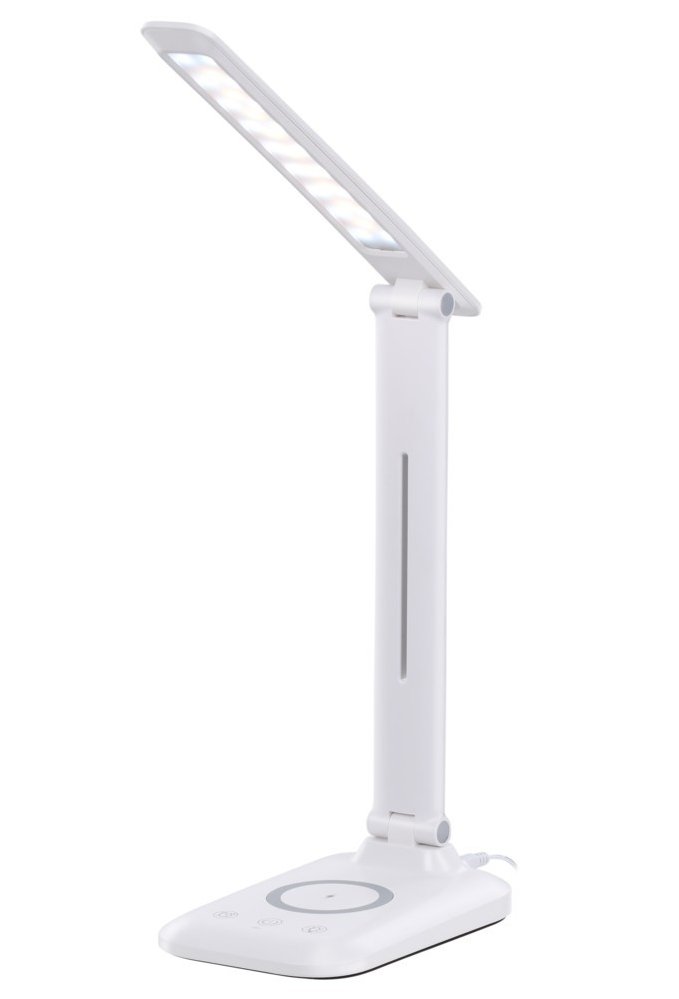 IMMAX LED stolní lampička LUMI/ Qi nabíjení/ 7W/ 300lm/ 12V/2A/ stmívatelná/ bílá