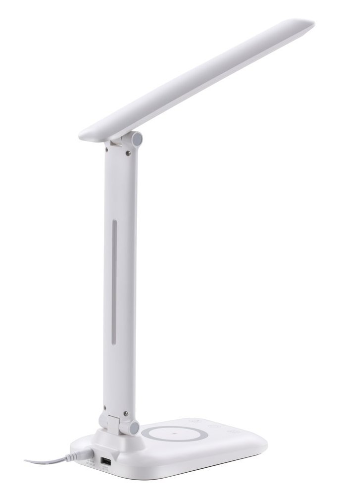 IMMAX LED stolní lampička LUMI/ Qi nabíjení/ 7W/ 300lm/ 12V/2A/ stmívatelná/ bílá