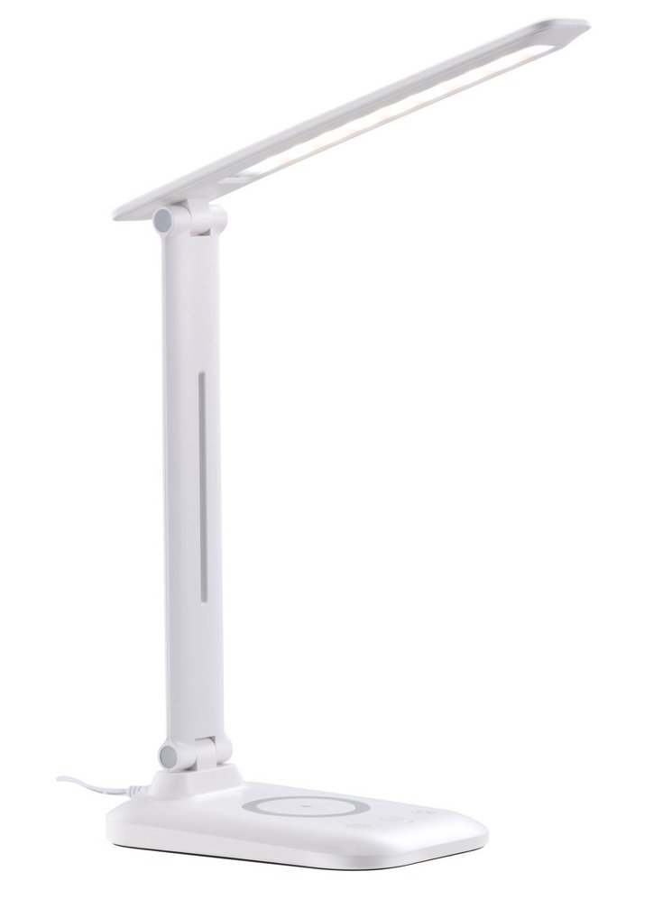 IMMAX LED stolní lampička LUMI/ Qi nabíjení/ 7W/ 300lm/ 12V/2A/ stmívatelná/ bílá