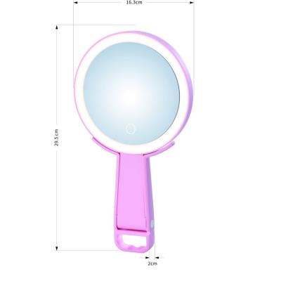 IMMAX LED kosmetické zrcátko SWEET Make up/ oboustranné/ 10x zvětšovací/ CCT/ stojánek na mobil/ růžové