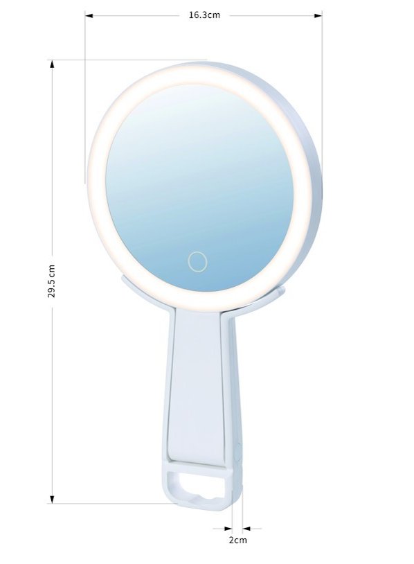 IMMAX LED kosmetické zrcátko SWEET Make up/ oboustranné/ 10x zvětšovací/ CCT/ stojánek na mobil/ bílé