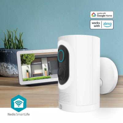 NEDIS IP kamera/ venkovní/ IP65/ Wi-Fi/ 3Mpix/ 1296p/ dobíjecí/ reflektor/ detekce pohybu/ noční vidění 10m/ černá
