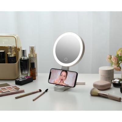 IMMAX LED kosmetické zrcátko SWEET Make up/ oboustranné/ 10x zvětšovací/ CCT/ stojánek na mobil/ bílé