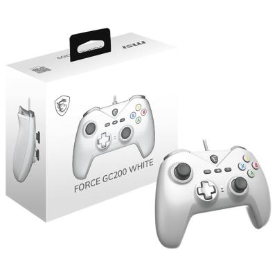 MSI gamepad FORCE GC200 WHITE/ drátový/ USB/ pro PC, Android/ bílý