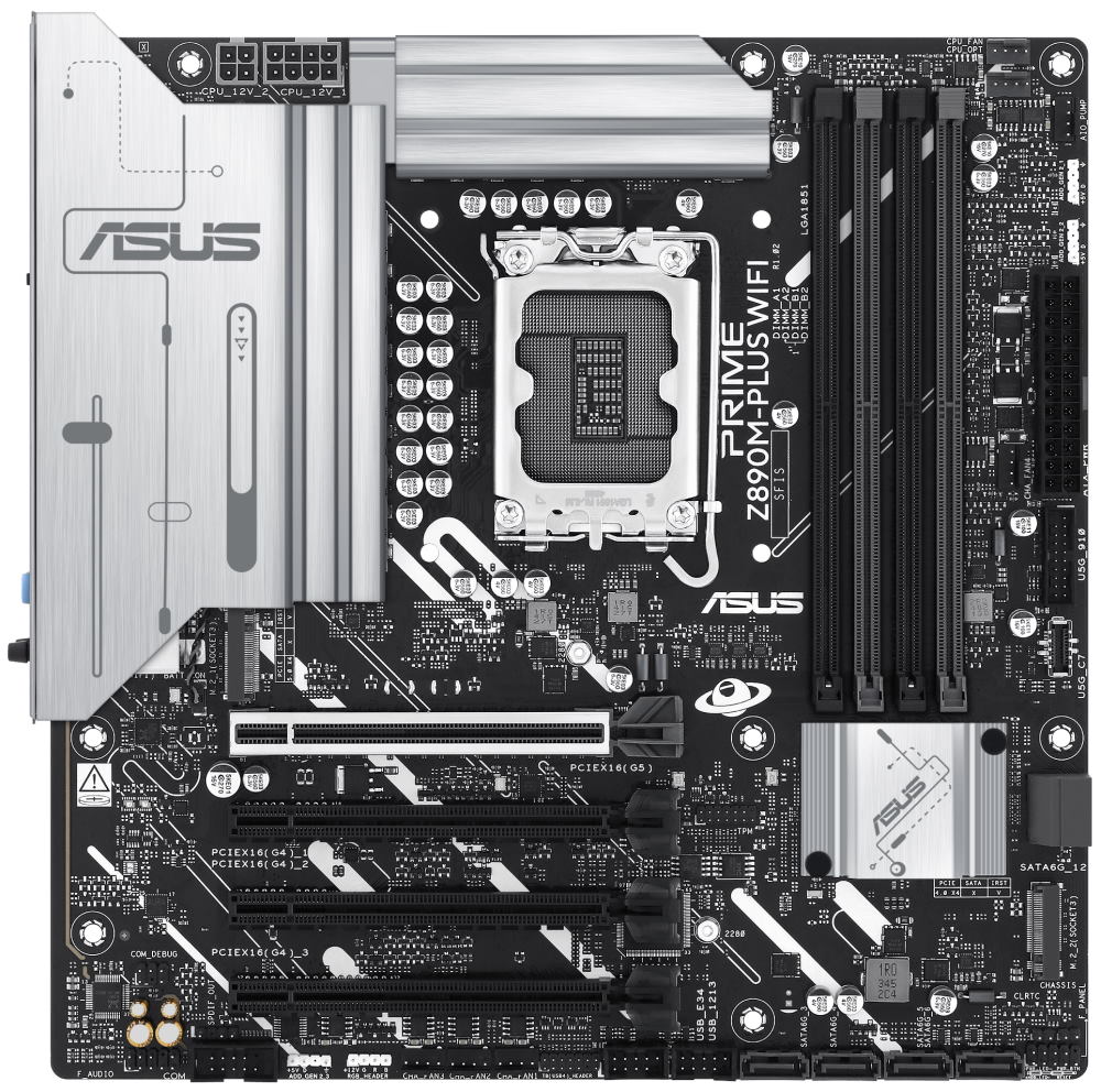 ASUS PRIME Z890M-PLUS WIFI / Z890 / LGA1851 / 4x DDR5 / M.2 / DP / HDMI / Wi-Fi / mATX