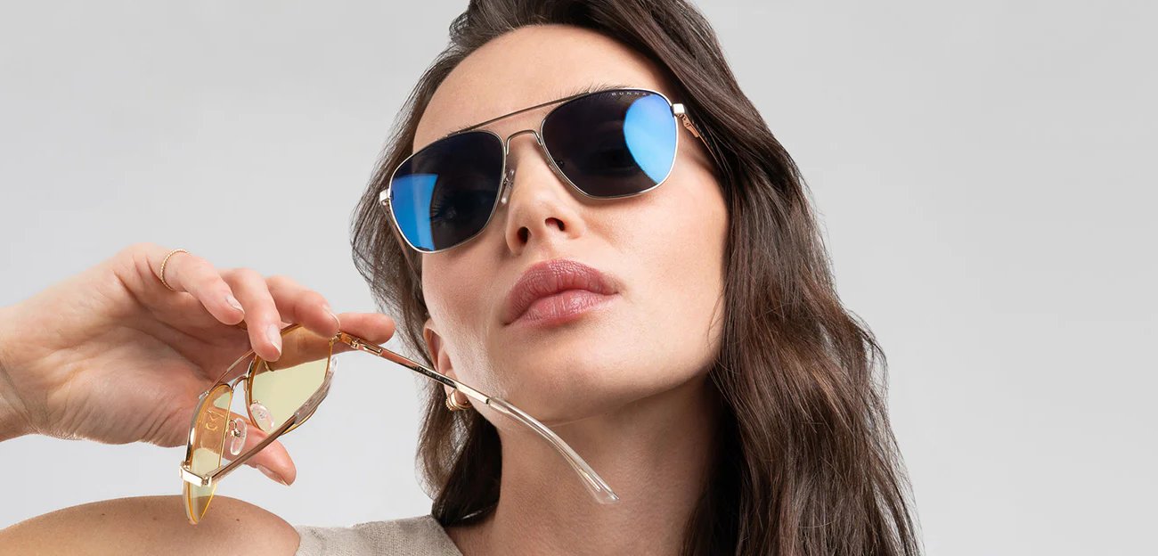 GUNNAR kancelářske/herní brýle  MUSTANG CHROME sluneční skla NEUTRAL BLF 90 Natural focus