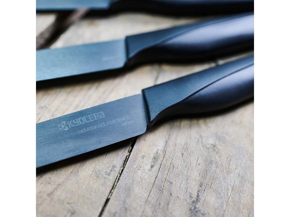 Kyocera Sada steakových nožů, 2 ks, černá rukojeť, černá čepel