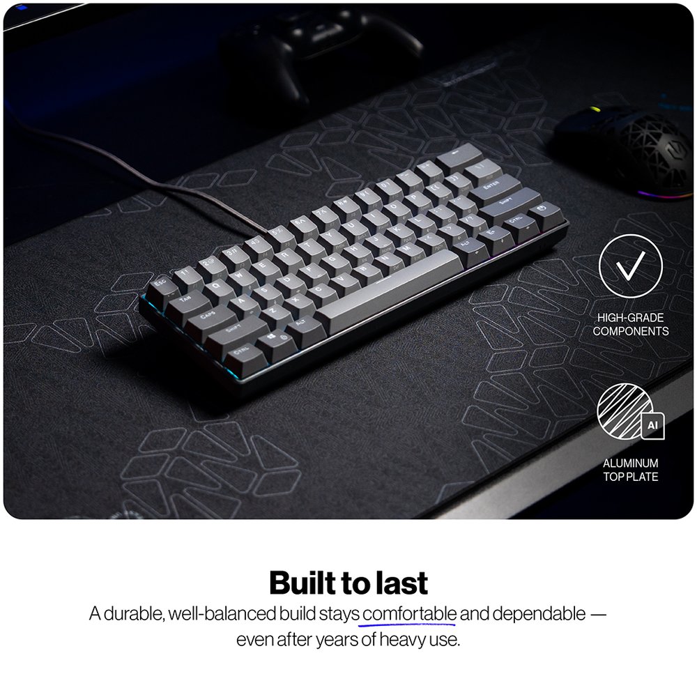 Endorfy mechanická klávesnice Thock V2 Compact / drátová / ARGB /  red sw. / USB / kompaktní / US layout