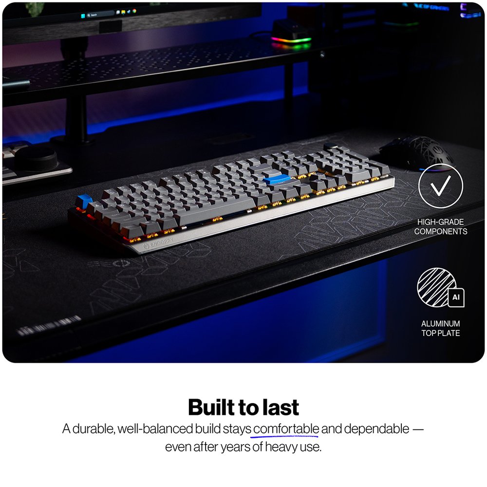 Endorfy mechanická klávesnice Thock V2 / bezdrátová / ARGB /  yellow sw. / USB / num. kl. / US layout