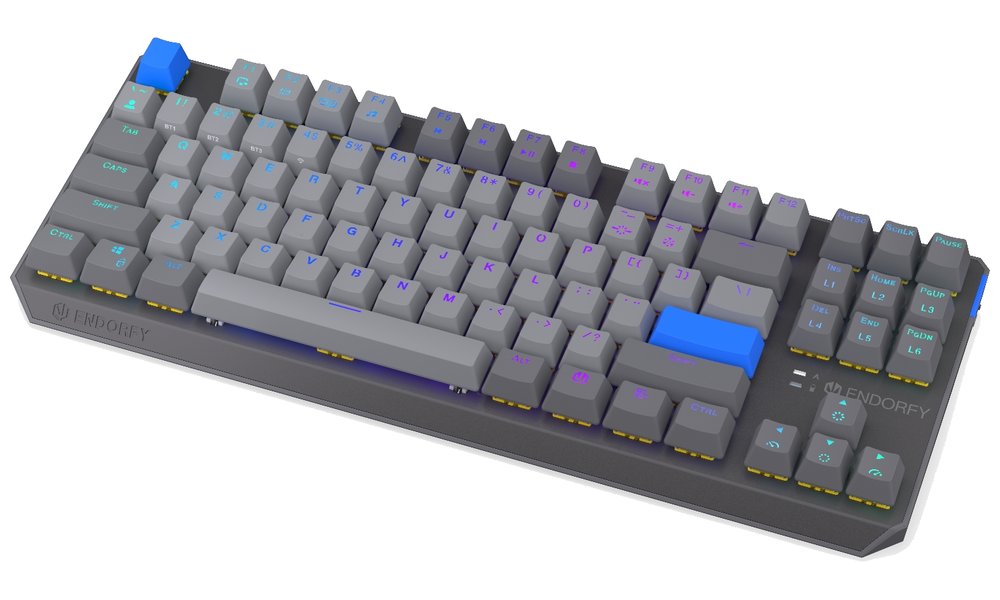 Endorfy mechanická klávesnice Thock V2 TKL / bezdrátová / ARGB /  yellow sw. / USB / US layout