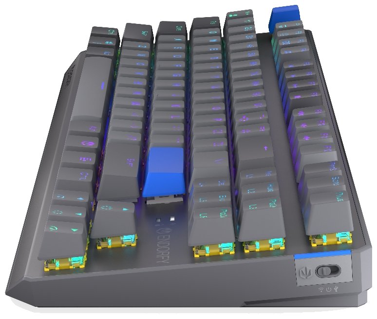 Endorfy mechanická klávesnice Thock V2 TKL / bezdrátová / ARGB /  yellow sw. / USB / US layout