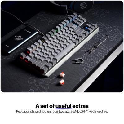 Endorfy mechanická klávesnice Thock V2 TKL / drátová / ARGB /  red sw. / USB / US layout