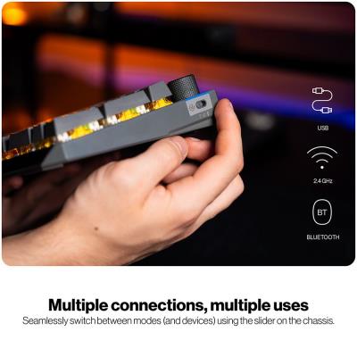 Endorfy mechanická klávesnice Thock V2 / bezdrátová / ARGB /  yellow sw. / USB / num. kl. / US layout