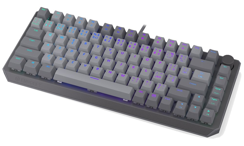 Endorfy mechanická klávesnice Thock V2 75% / drátová / ARGB /  red sw. / USB / zmenšená / CZ/SK layout