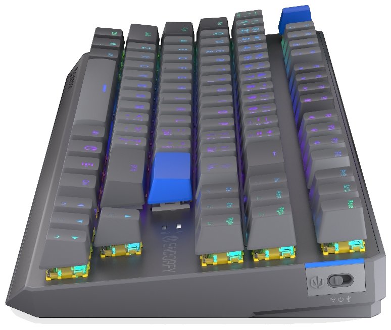 Endorfy mechanická klávesnice Thock V2 TKL / bezdrátová / ARGB /  yellow sw. / USB / CZ/SK layout