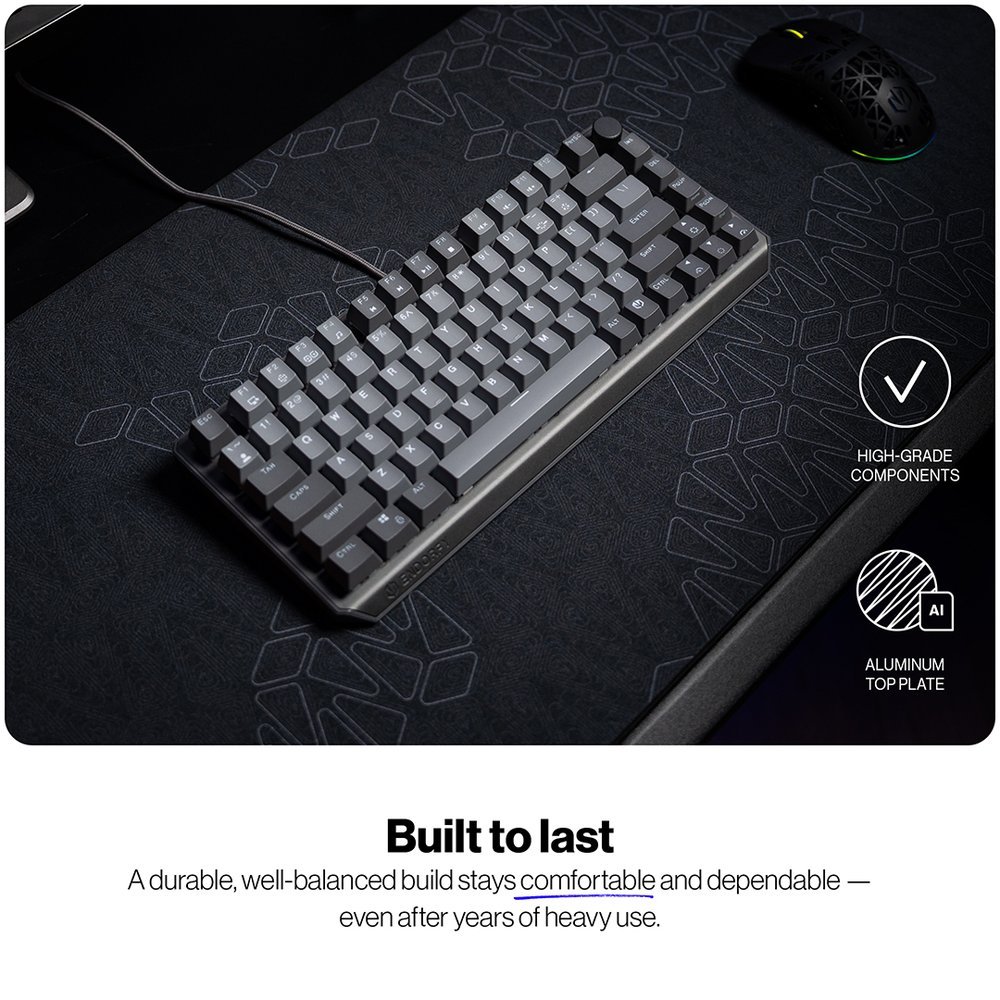 Endorfy mechanická klávesnice Thock V2 75% / drátová / ARGB /  red sw. / USB / zmenšená / CZ/SK layout