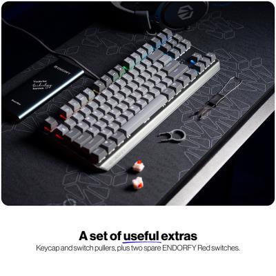 Endorfy mechanická klávesnice Thock V2 TKL / drátová / ARGB /  red sw. / USB / CZ/SK layout