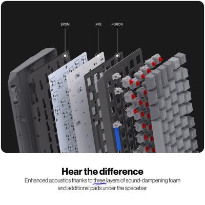 Endorfy mechanická klávesnice Thock V2 75% / drátová / ARGB /  red sw. / USB / zmenšená / CZ/SK layout