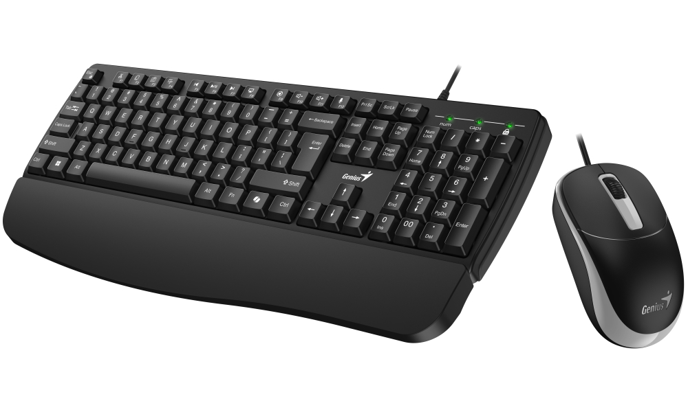 GENIUS KM-123/ Drátový set/ Ergo předložka/ Copilot/ USB/ černá/ CZ+SK layout