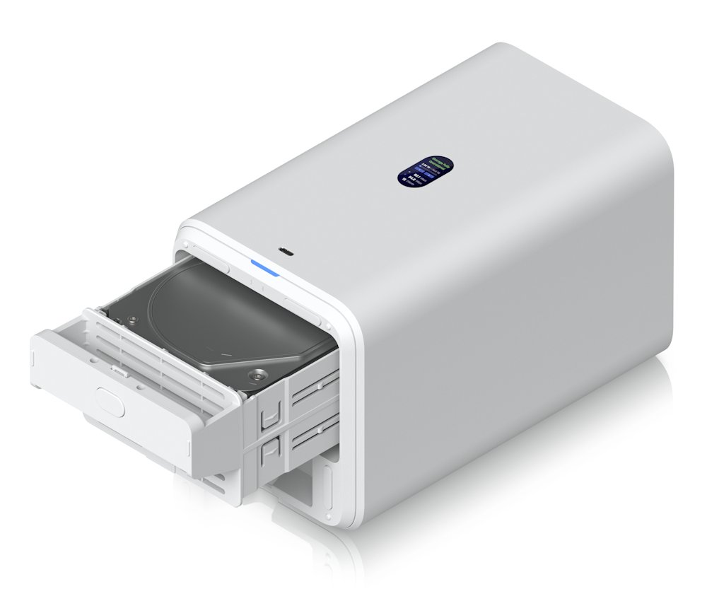 Ubiquiti UniFi UNAS 2 W - NAS server, 2x 3,5" slot HDD/SSD, RAID, 2.5GbE, 5Gbps USB-C, PoE++, bílý