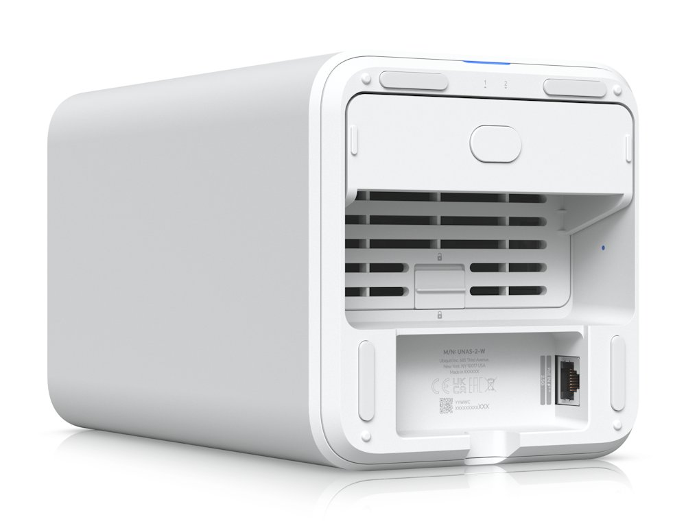 Ubiquiti UniFi UNAS 2 W - NAS server, 2x 3,5" slot HDD/SSD, RAID, 2.5GbE, 5Gbps USB-C, PoE++, bílý