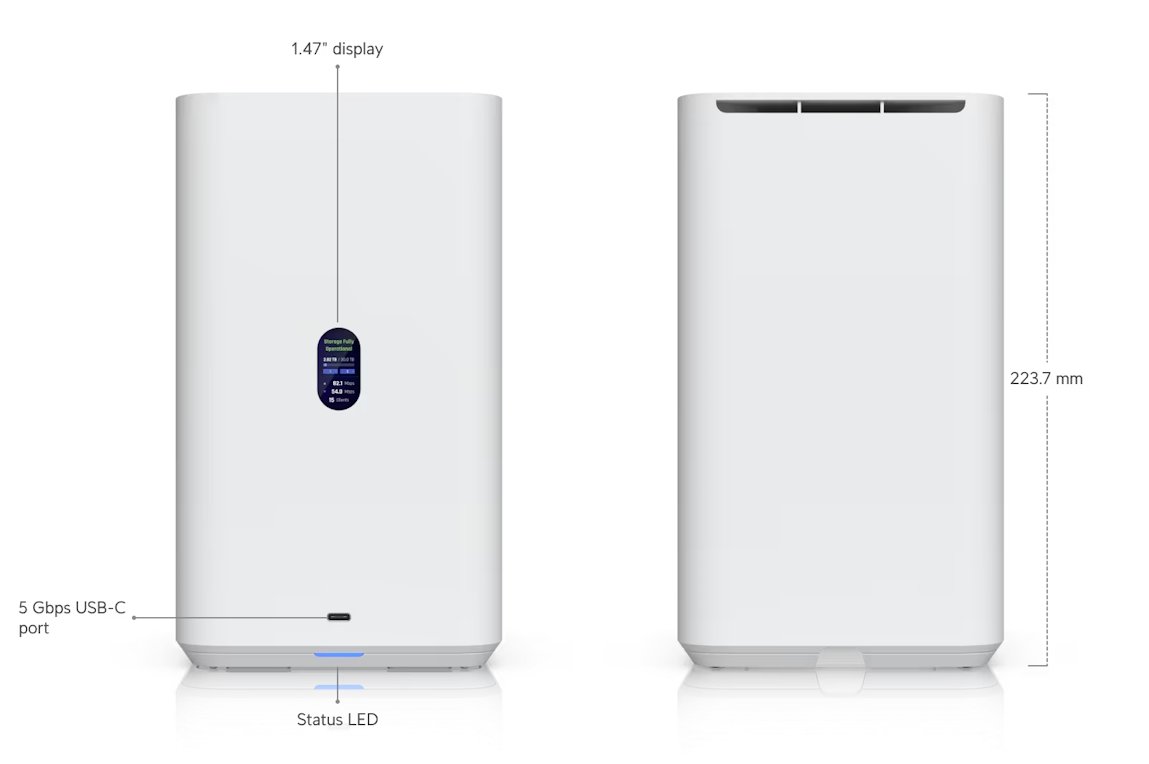 Ubiquiti UniFi UNAS 2 W - NAS server, 2x 3,5" slot HDD/SSD, RAID, 2.5GbE, 5Gbps USB-C, PoE++, bílý