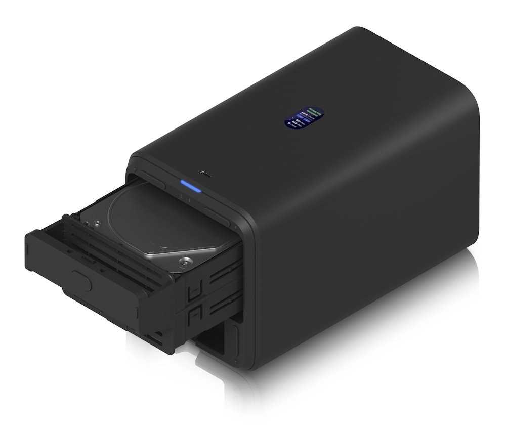 Ubiquiti UniFi UNAS 2 B - NAS server, 2x 3,5" slot HDD/SSD, RAID, 2.5GbE, 5Gbps USB-C, PoE++, černý
