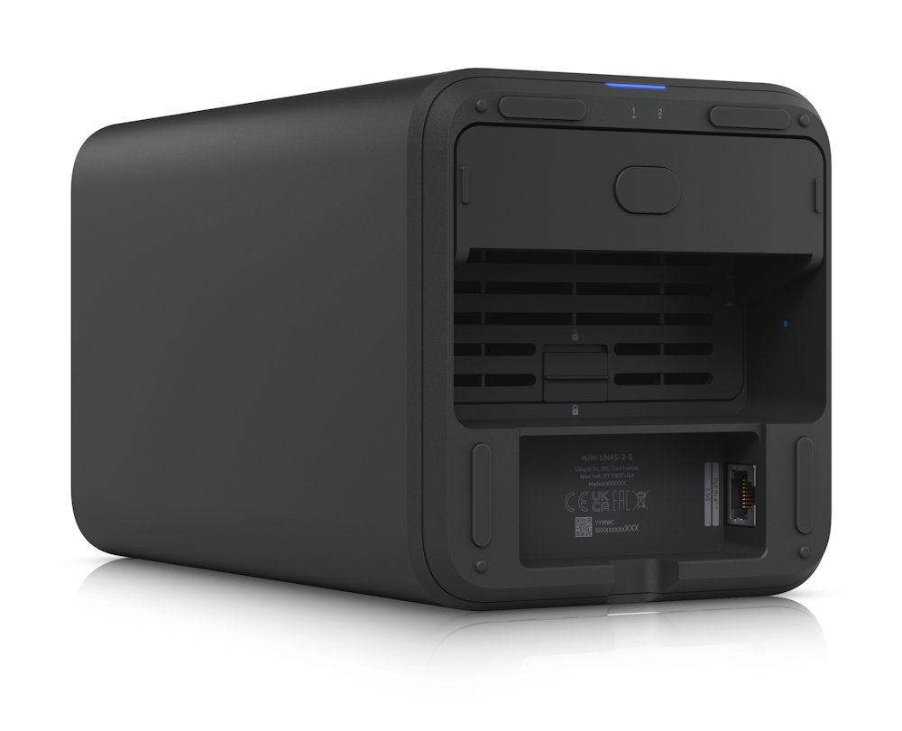 Ubiquiti UniFi UNAS 2 B - NAS server, 2x 3,5" slot HDD/SSD, RAID, 2.5GbE, 5Gbps USB-C, PoE++, černý