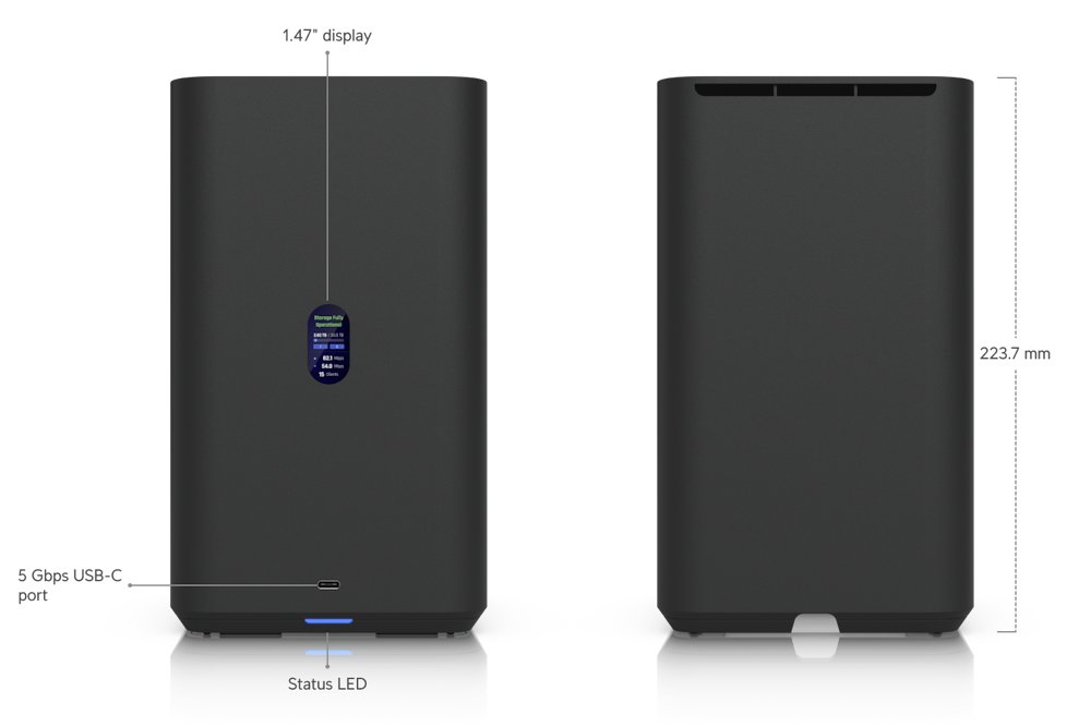 Ubiquiti UniFi UNAS 2 B - NAS server, 2x 3,5" slot HDD/SSD, RAID, 2.5GbE, 5Gbps USB-C, PoE++, černý