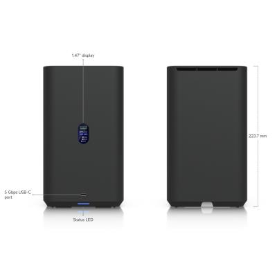 Ubiquiti UniFi UNAS 2 B - NAS server, 2x 3,5" slot HDD/SSD, RAID, 2.5GbE, 5Gbps USB-C, PoE++, černý