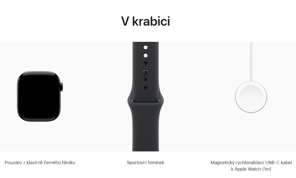 Apple Watch Series 11 42mm Klavírně černý hliník s černým sportovním řemínkem - S/M