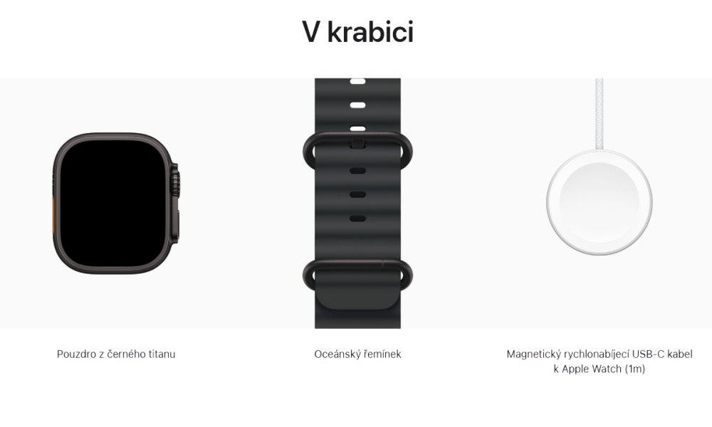 Apple Watch Ultra 3 49mm Černý titan s černým oceánským řemínkem