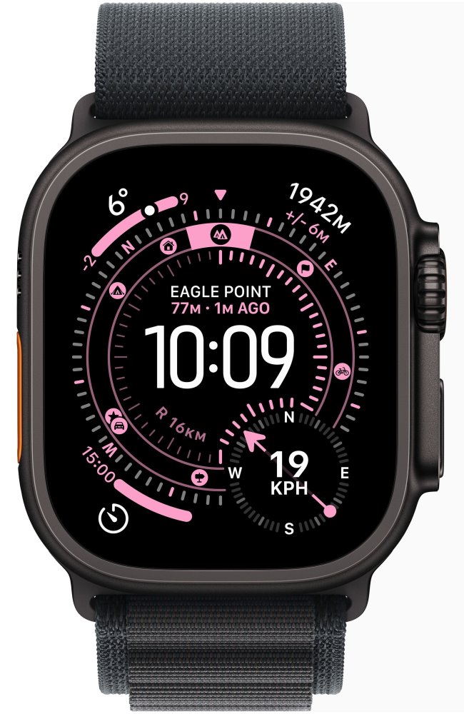 Apple Watch Ultra 3 49mm Černý titan s černým alpským tahem - L