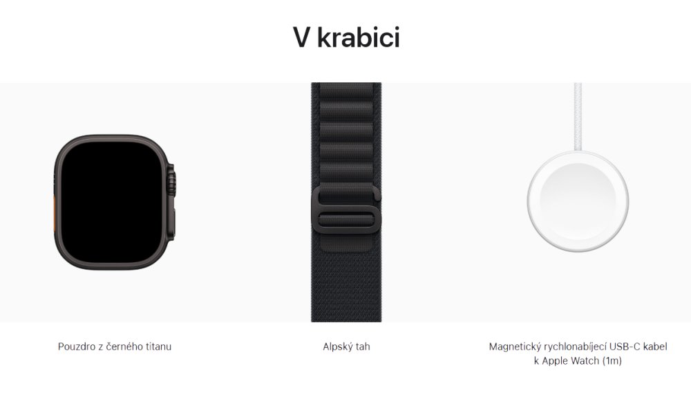 Apple Watch Ultra 3 49mm Černý titan s černým alpským tahem - L