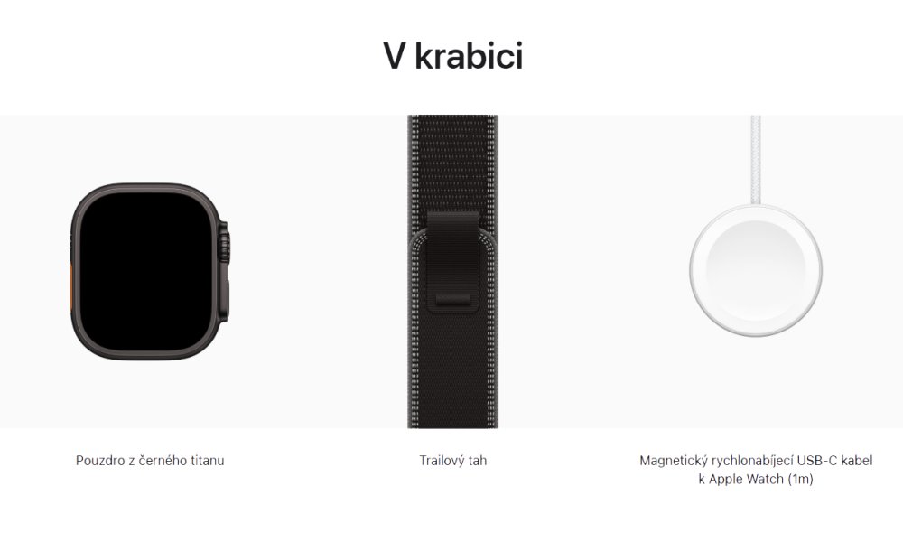 Apple Watch Ultra 3 49mm Černý titan s černým trailovým tahem - S/M