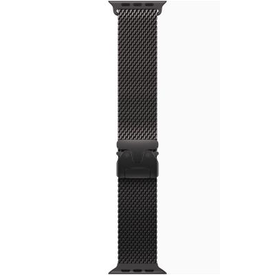 Apple Watch Ultra 3 49mm Černý titan s černým titanovým milánským tahem - S