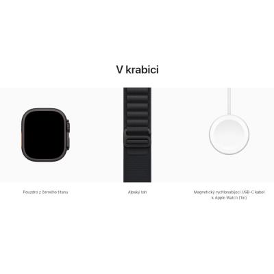 Apple Watch Ultra 3 49mm Černý titan s černým alpským tahem - M