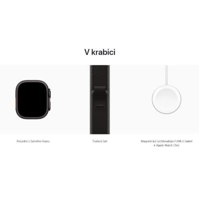 Apple Watch Ultra 3 49mm Černý titan s černým trailovým tahem - M/L