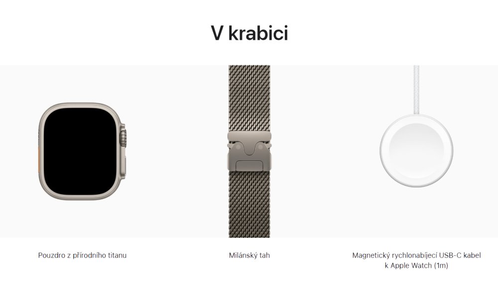 Apple Watch Ultra 3 49mm Přírodní titan s přírodním titanovým milánským tahem - S