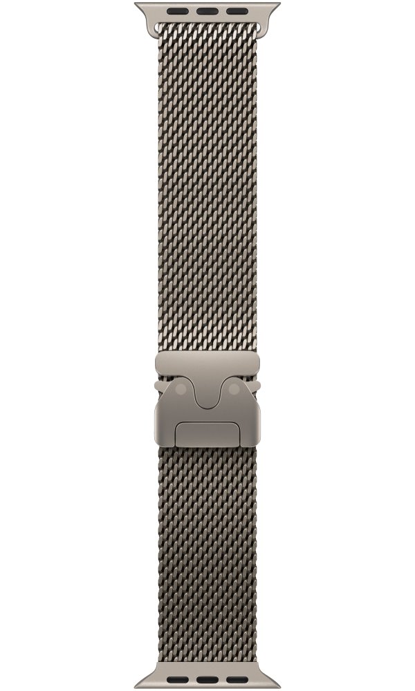 Apple Watch Ultra 3 49mm Přírodní titan s přírodním titanovým milánským tahem - M