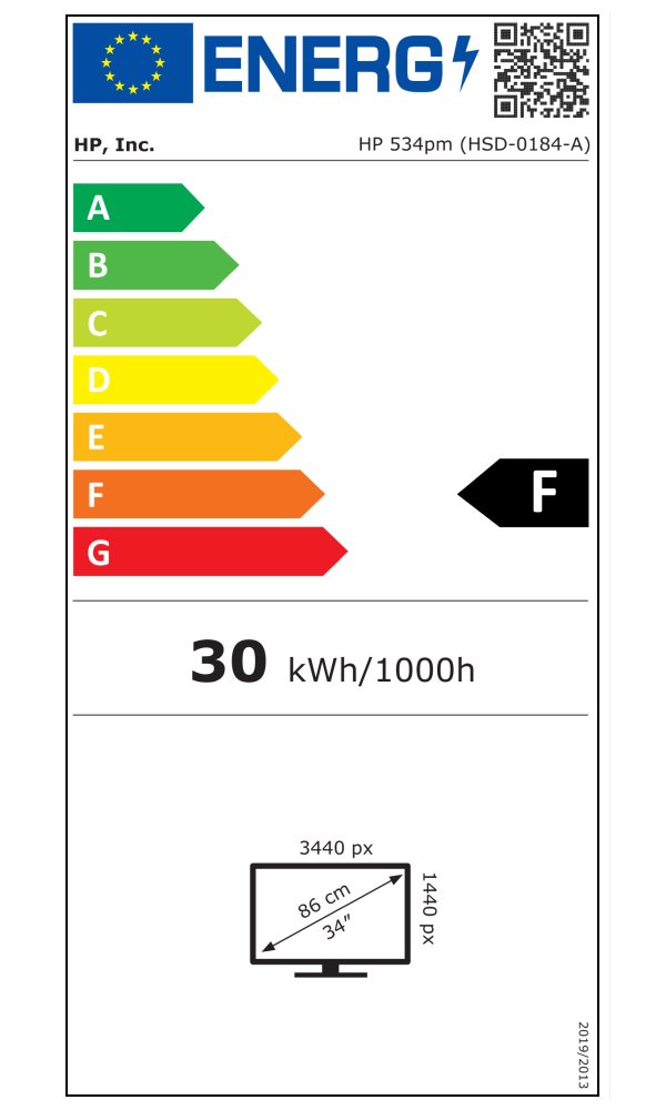 HP 534pm/ 34"/ prohnutý/ 3440x1440/ VA/ 5ms/ 400 cd/m2/ 4000:1/ HDMI/ DP/ USB/ USB-C/ VESA/ repro/ černý