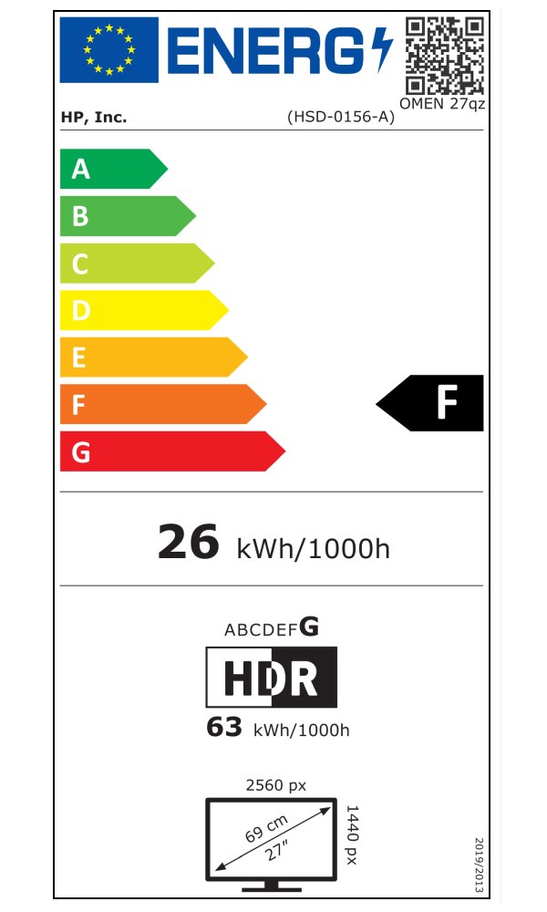 HP Omen 27qz/ 27"/ 2560x1440/ IPS/ 1ms/ 400 cd/m2/ 1000:1/ 240Hz/ HDMI/ DP/ USB/ VESA/ repro/ černý