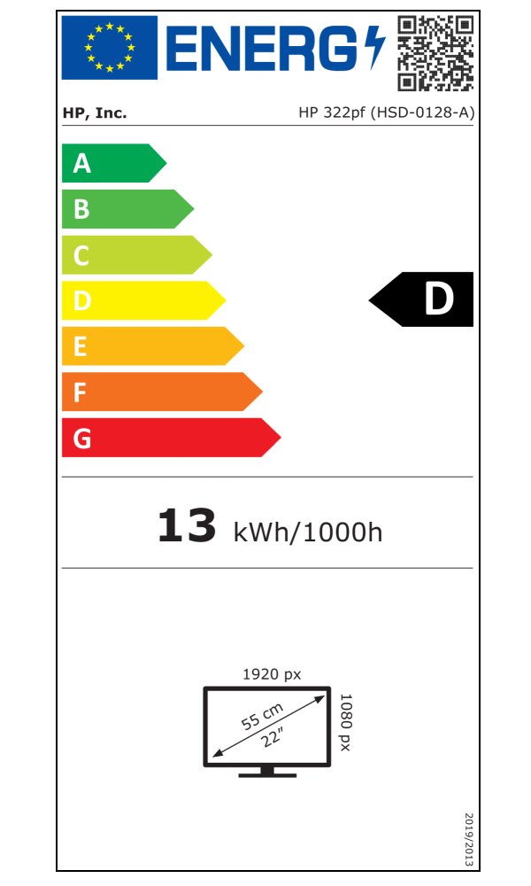 HP 322pf/ 21,5"/ 1920x1080/ IPS/ 5ms/ 250 cd/m2/ 1000:1/ 100Hz/ HDMI/ DP/ VGA/ VESA/ černý