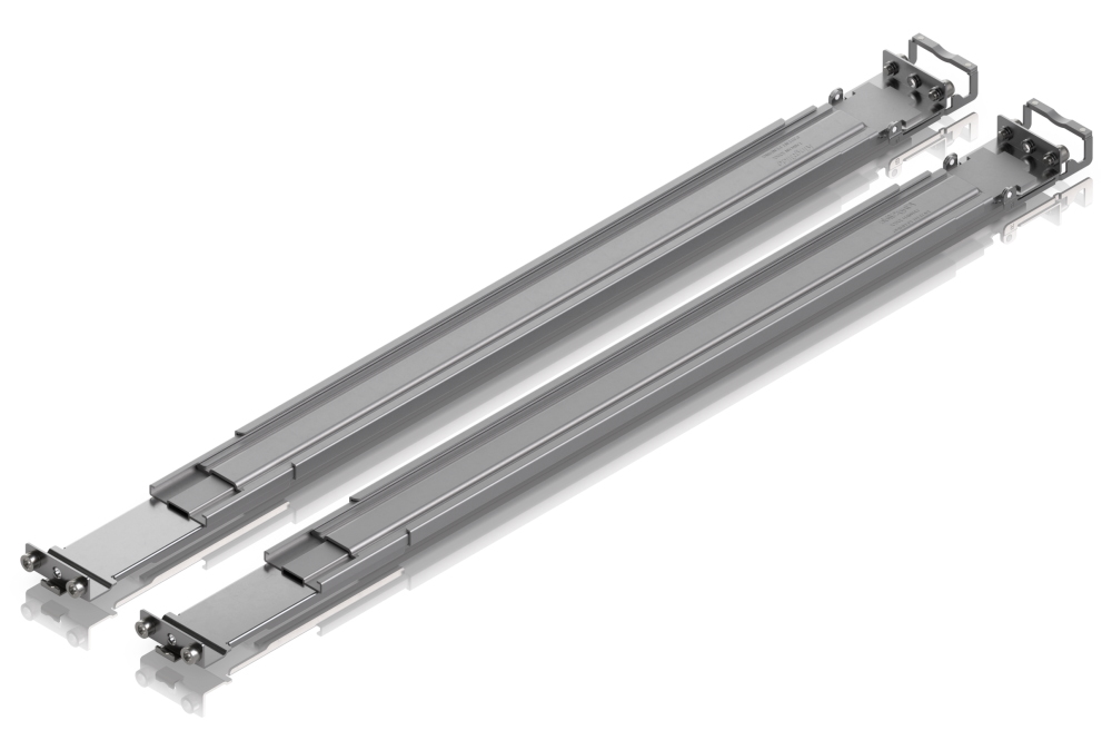 Ubiquiti UniFi Sliding Rack Rails - Teleskopické ližiny pro UniFi switche XG/HD, nosnost 45kg, hloubka 600–1066mm