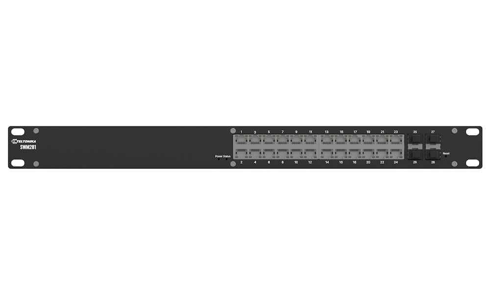 Teltonika SWM281 manažovaný switch, 24x GbE, 4x SFP L2+, 19" rack