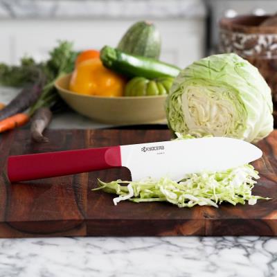 Kyocera Nůž Santoku 14 cm, bílá čepel, červená rukojeť