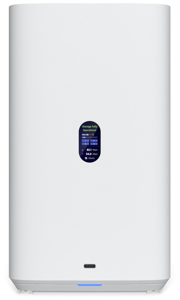 Ubiquiti UniFi UNAS 4 W - NAS server, 4x 3,5" slot HDD, 2x M.2 NVMe SSD slot, RAID, 2.5GbE, 5Gbps USB-C, PoE+++, bílý